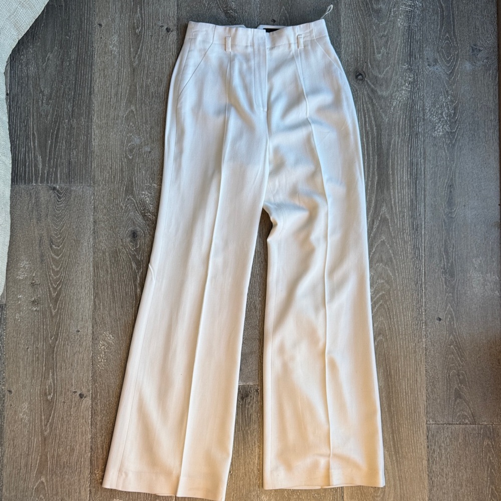 Chic Cream Wide Leg Women's Pants AS0282